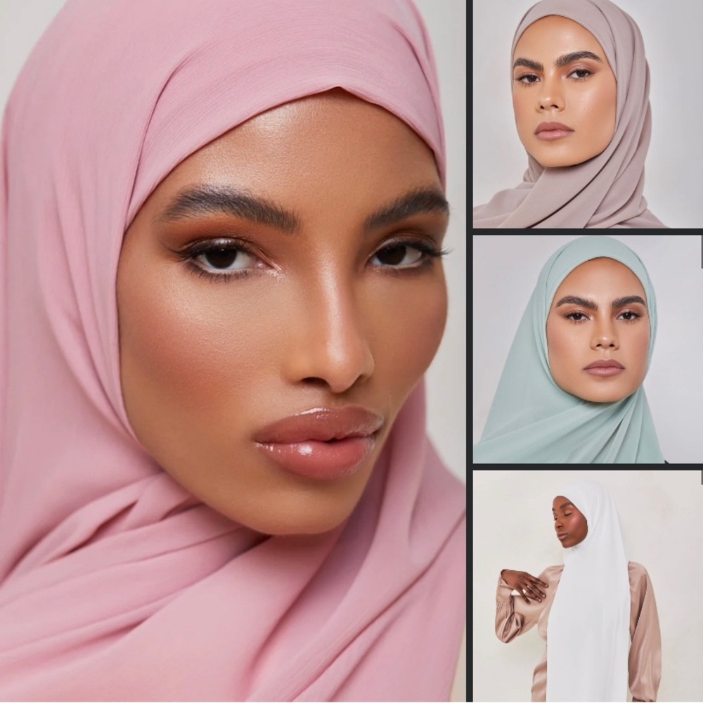 Veiled Collection Essential Chiffon & Georgette Crepe Hijabs - Scarfs - Lot of 4